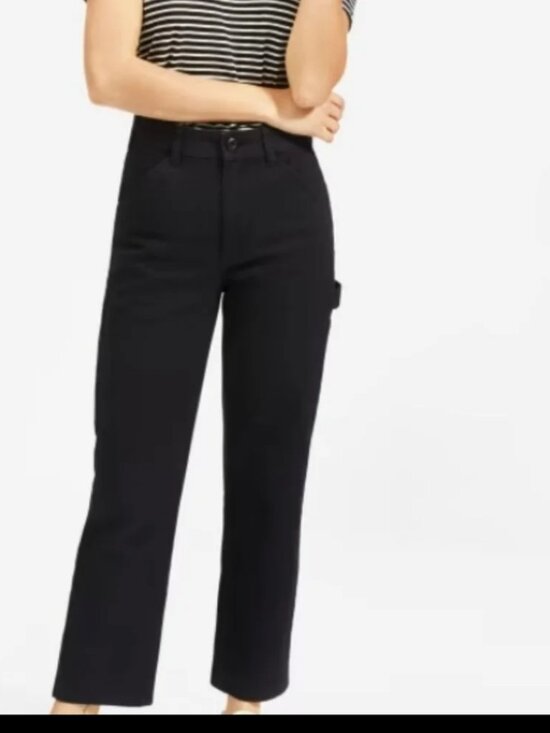 Everlane Pants - EVERLANE UTILITY CARPENTER PANTS CARGO SIDE POCKETS CROPPED STRAIGHT LEG sz 0
